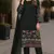 Green embroidered faux georgette sharara suit
