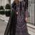 Black georgette suit with embroidered & multi thread zarkan work