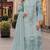 Sky blue organza suit with embroidery & sequin work
