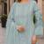 Sky blue organza suit with embroidery & sequin work