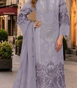 Lavender organza suit with embroidery & sequin work