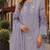 Lavender organza suit with embroidery & sequin work
