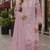 Purple organza suit with embroidery & sequin work
