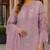 Purple organza suit with embroidery & sequin work