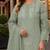 Light green organza suit with embroidery & sequin work