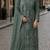 D green organza suit with thread embroidery & sequin work