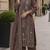 Coffee organza suit with thread embroidery & sequin work