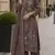 Coffee organza suit with thread embroidery & sequin work