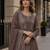 Coffee organza suit with thread embroidery & sequin work