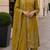 Mustard organza suit with thread embroidery & sequin work