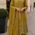 Mustard organza suit with thread embroidery & sequin work