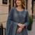 Grey organza suit with thread embroidery & sequin work