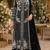 Black chiffon suit with thread embroidery & sequin work