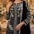 Black chiffon suit with thread embroidery & sequin work