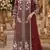 Maroon chiffon suit with thread embroidery & sequin work