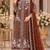 Brown chiffon suit with thread embroidery & sequin work