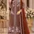 Brown chiffon suit with thread embroidery & sequin work