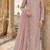 Peach chiffon suit with thread embroidery & sequin work
