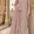 Peach chiffon suit with thread embroidery & sequin work