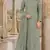 Green chiffon suit with thread embroidery & sequin work