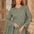 Green chiffon suit with thread embroidery & sequin work