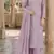Lavender chiffon suit with thread embroidery & sequin work