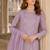 Lavender chiffon suit with thread embroidery & sequin work