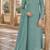 Aqua blue chiffon suit with thread embroidery & sequin work