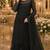 Black chiffon suit with thread embroidery & sequin work