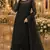 Black chiffon suit with thread embroidery & sequin work
