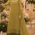 Mustard chiffon suit with thread embroidery & sequin work