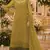 Mustard chiffon suit with thread embroidery & sequin work