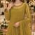 Mustard chiffon suit with thread embroidery & sequin work