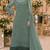 Sea green chiffon suit with thread embroidery & sequin work
