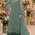 Sea green chiffon suit with thread embroidery & sequin work