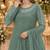 Sea green chiffon suit with thread embroidery & sequin work