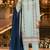 Blue chiffon suit with thread embroidery & sequin work