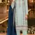 Blue chiffon suit with thread embroidery & sequin work