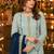 Blue chiffon suit with thread embroidery & sequin work
