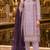 Lavender chiffon suit with thread embroidery & sequin work