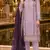 Lavender chiffon suit with thread embroidery & sequin work