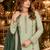 Green chiffon suit with thread embroidery & sequin work
