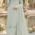 Sea green chiffon suit with thread embroidery & sequin work