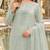 Sea green chiffon suit with thread embroidery & sequin work