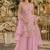 Pink georgette suit with embroidered multi work