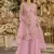 Pink georgette suit with embroidered multi work