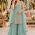 Sky blue georgette suit with embroidered multi work