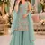 Sky blue georgette suit with embroidered multi work