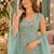 Sky blue georgette suit with embroidered multi work