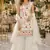 White georgette suit with embroidered multi work